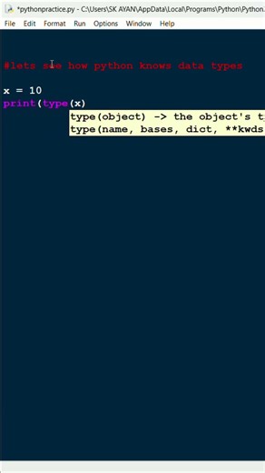 Day 13 | Python type() Function Explained for Beginners #shorts