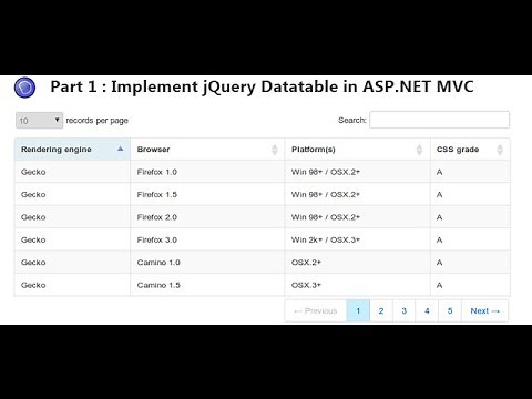 Part 1 - Implement jQuery Datatable in ASP.NET MVC application.