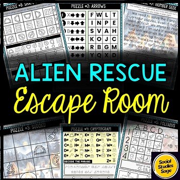 Alien Escape Room for Kids - Classroom Party - Space Escape Room Kit