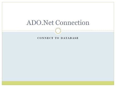 2 - Connection Object in ADO.Net