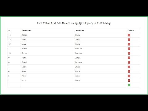 Live Table Add Edit Delete using Ajax Jquery in PHP Mysql