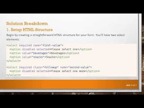 Creating Dynamic Conditional Select Options in an HTML Form