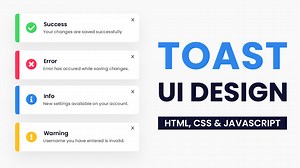 Toast Notifications UI Design | HTML & CSS | Coding Artist