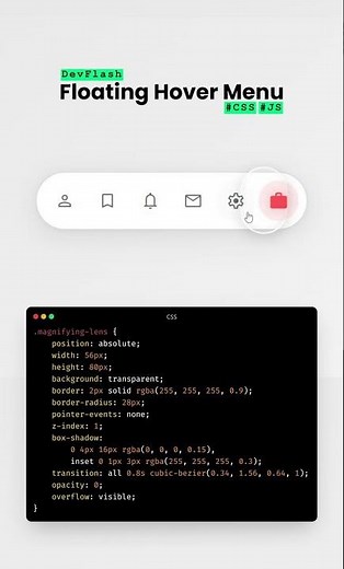 Floating Hover Menu con HTML, CSS y JS