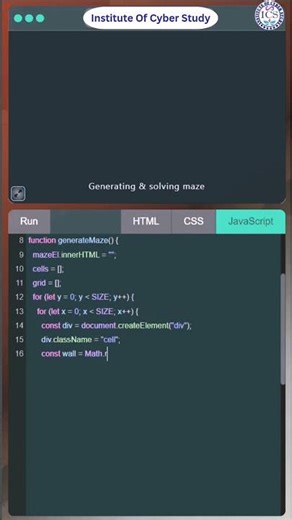 🧩 Self Solving Maze Animation | HTML CSS JavaScript 🤯 #Shorts #viral #solving #animation #javascript