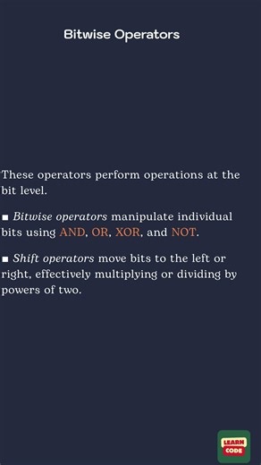 Bitwise Operators (Java Operators)