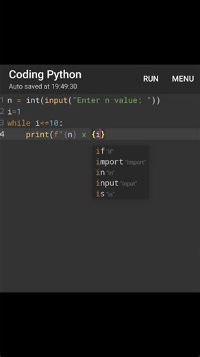 Multiplication table by using loops concept (while loop)-python #python #pythonprogramming