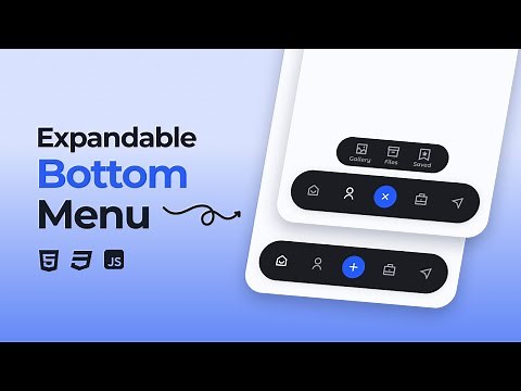 Bottom Navigation Bar With Expandable Menu Using HTML CSS And JavaScript