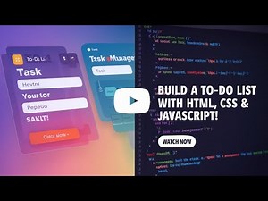 Build a To-Do List App In HTML, CSS & Javascript! | How to Create a To-Do List using html, css