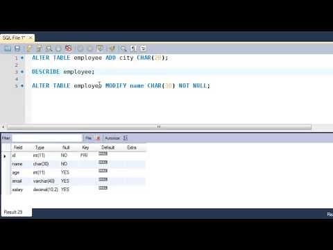 SQL Tutorial - 55: The ALTER TABLE Command