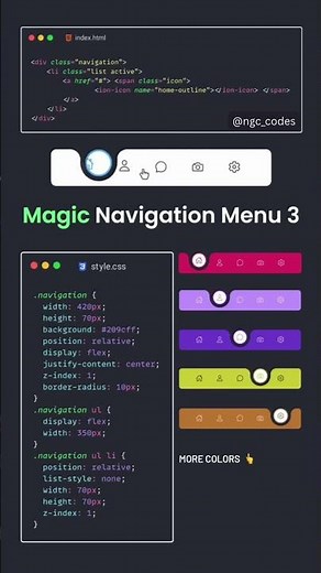CSS Magic Menu Effect 😍 | Frontend Shorts | #webdesign #shorts #design