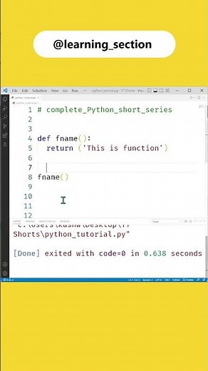 How return works in function- Python | Learning Section