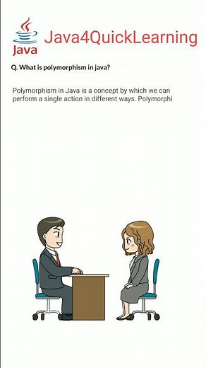 What is polymorphism in java #java #polymorphism #interview #freshers #shorts #java4quicklearning