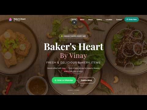 Bakery Website Design | HTML CSS JavaScript Project | Bakery Shop Website UI