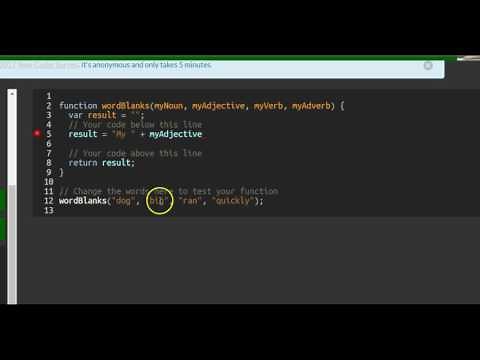 Word Blanks, freeCodeCamp Basic Javascript