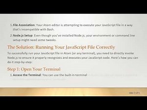 Running JavaScript in Atom: Troubleshooting Bash Errors