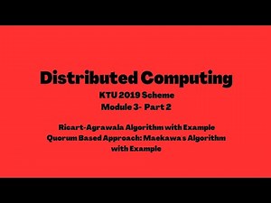 Distributed Computing KTU 2019 Scheme| Ricart Agrawala Algorithm| Maekawas Algorithm|