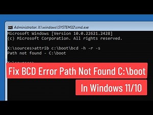 Fix BCD Error Path Not Found - C:\\boot In Windows 11/10 [Easy Solution]