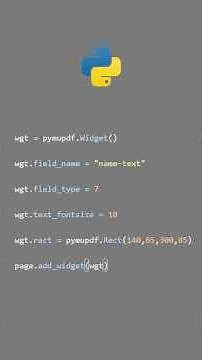 How to Create Fillable PDF Forms with Python and PyMuPDF #learnpython #coding #pdfdocument