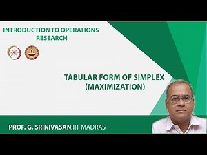 Tabular form of simplex (maximization)