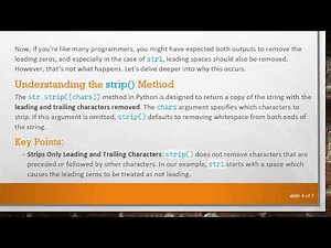 Understanding the strip() Method in Python: Why Leading Spaces Matter