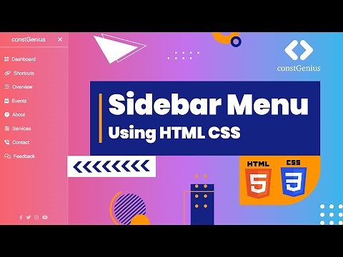 Sidebar Menu Using HTML CSS | Side Navbar
