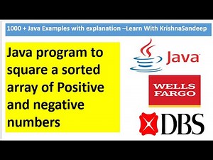 Java Program to square a sorted array of Positive and Negative Numbers | Learn with Krishna sandeep