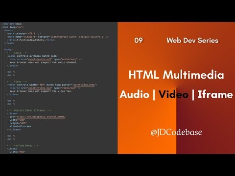 Multimedia & Embeds in HTML – HTML Tutorial for Beginners | Web Development Series | JDCodebase