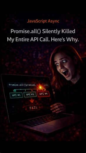 One error. Promise.all() gives up. allSettled() doesn't #javascript #react #coding #webdevelopment