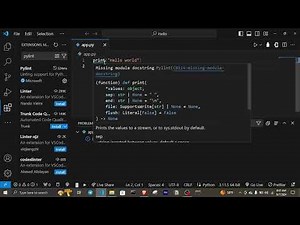 Missing Module Docstring in Python 3 | Pylint Error in VSCode
