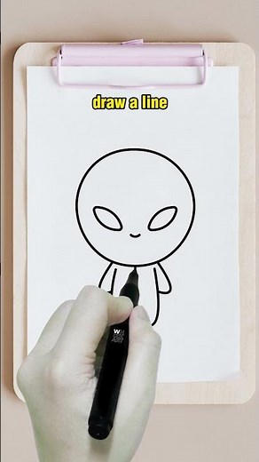 cute alien drawing tutorial #drawing #alien #extraterrestrial #easydrawing #howtodraw