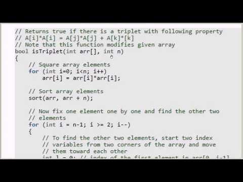 Pythagorean Triplet in an array | GeeksforGeeks