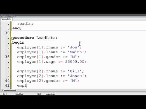 Free Pascal Program Tutorial 30 - Array Of Record - Lazarus