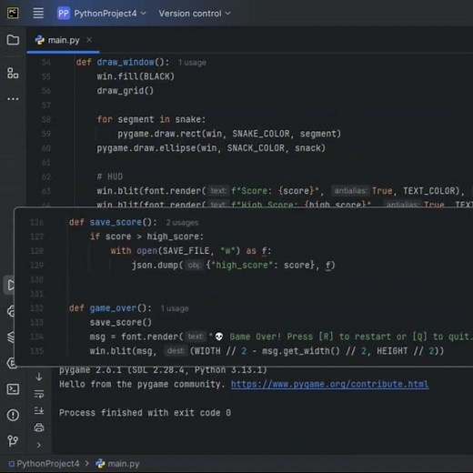 How to Make a Classic Snake Game in Python | Beginner to Pro Tutorial (With Levels & Score Save)
