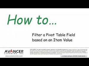 How to Filter Pivot Table Fields using Item Values instead of Field Values
