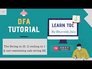 The String in {0, 1} ending in 1 & not containing sub string 00. | DFA TUTORIAL | TOC | SUB STRING
