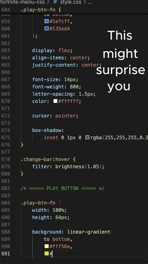 Fortnite Menu in 10 seconds with ONLY HTML & CSS