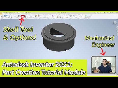 Shell Tool and Options - Autodesk Inventor Part Tutorial | Autodesk Inventor 2021 IN DEPTH