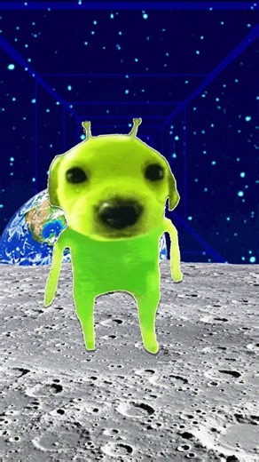 alien dog dancing in the moon
