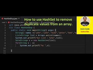 How to use HashSet to remove duplicate values from an array in Java