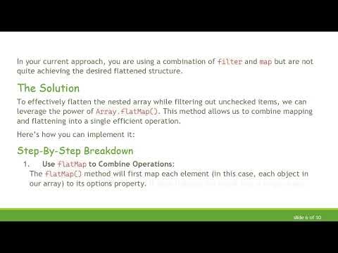 Simplifying Nested Arrays in JavaScript: How to Return a Flat Array of Checked Options