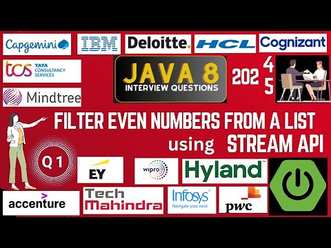 Java 8 Stream API Interview Question: Filter Even Numbers using Stream API in Java 8