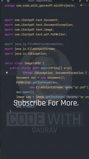 Mini Project: Convert Image to PDF in Java | Java PDF Tutorial #Shorts