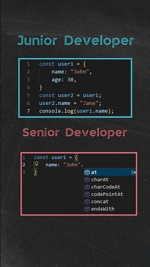 Junior Developer vs Senior Developer. #programming #coding #html #css #javascript #dsa #webdeveloper