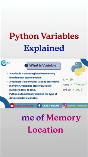 Python Variables Explained for Beginners #pythonforbeginners
