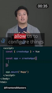 👋 Hello, Vue.js! Displaying Your First Message Join Ben Hong to learn Vue, one of the most popular and approachable JavaScript frameworks! Get hands-on experience building with flexible components using directives, props, lifecycle hooks, and slots. https://frontendmasters.com/courses/vue-fundamentals/?utm_source=social&utm_medium=facebook&utm_campaign=vueApp #VueJS #Vue #WebDev #Programming #Coding #LearnToCode | Frontend Masters
