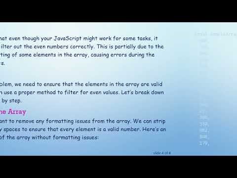 Displaying Only the Even Numbers from an Array in JavaScript