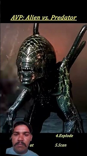 Alien vs. Predator (2004) - The Predator Unleashes His Laser Cannon on the Xenomorph.