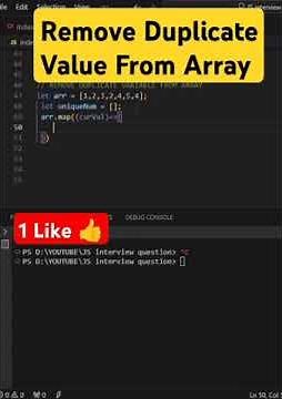 How to Remove Duplicate Value From Array Javascript | javascript interview question #shorts #coding