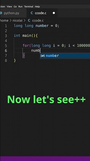 C vs Python Speed Test #cpp #python #programming #code